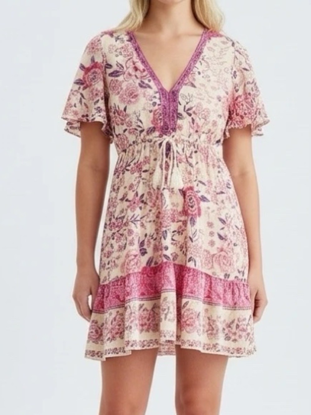Floral Pink & Purple Dress
